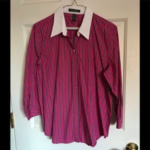 Brand New Lauren Ralph Lauren Pink & Navy Shirt